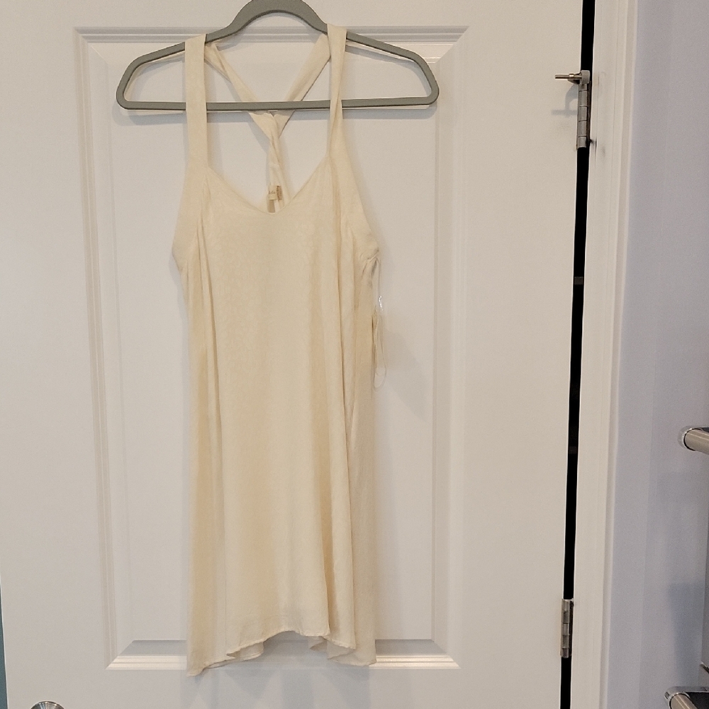Altar'd State Cream Lined Slip Dress Crisscross Straps Size XS NWT